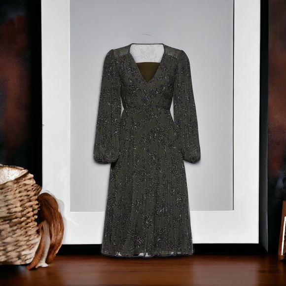 Fame and Partners The Landry Midi Dress in Khaki 8 - Picture 2 of 14